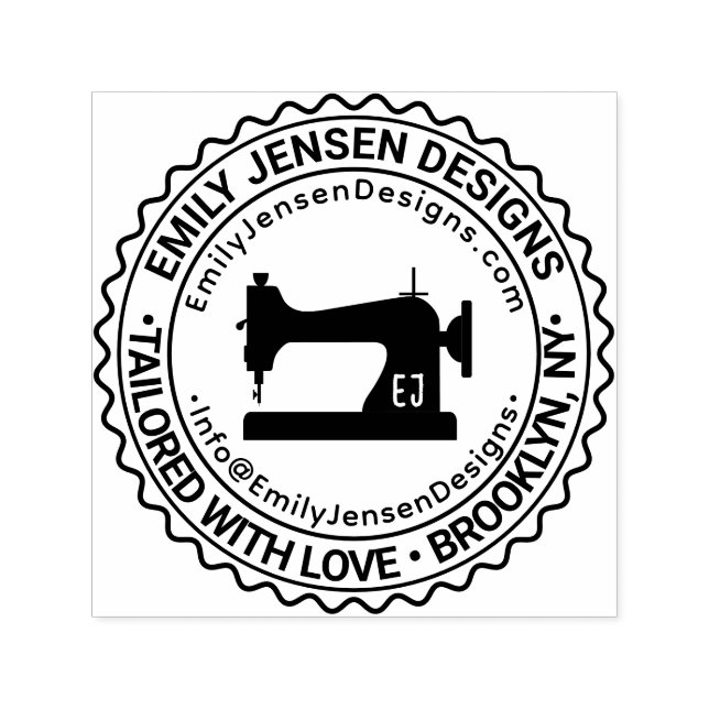 Sewing Machine Business Name Location URL Email S Self-inking Stamp (Design)