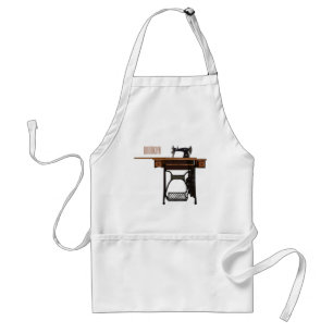 Sewing machine cartoon illustration  adult apron
