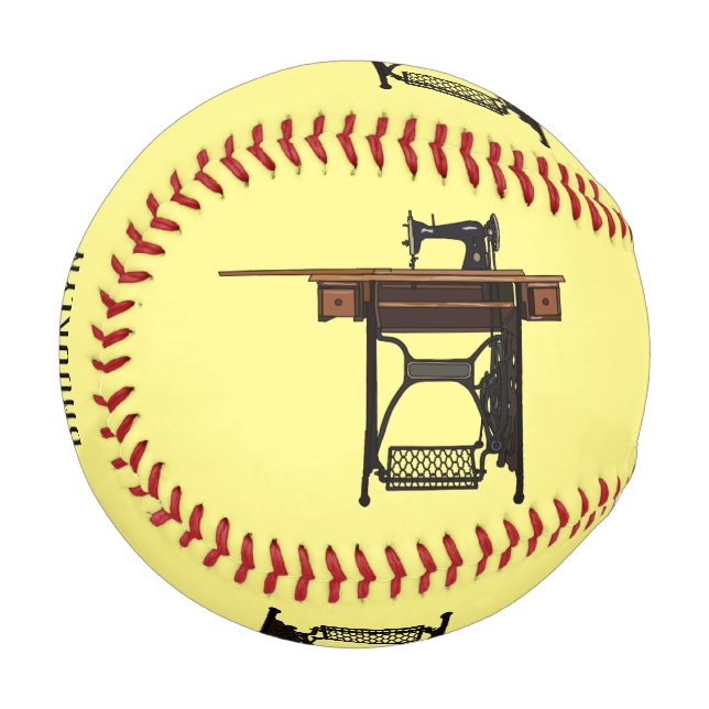 Sewing machine cartoon illustration  baseball (Front Left)