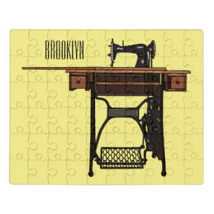 Sewing machine cartoon illustration  jigsaw puzzle