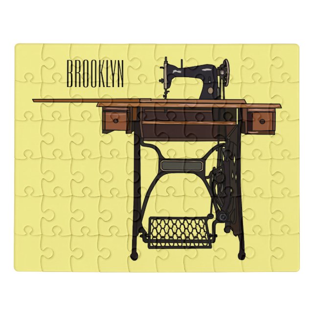 Sewing machine cartoon illustration  jigsaw puzzle (Puzzle Horizontal)