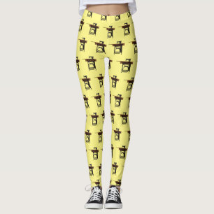Sewing machine cartoon illustration leggings