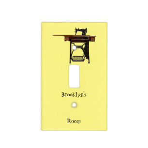 Sewing machine cartoon illustration light switch cover