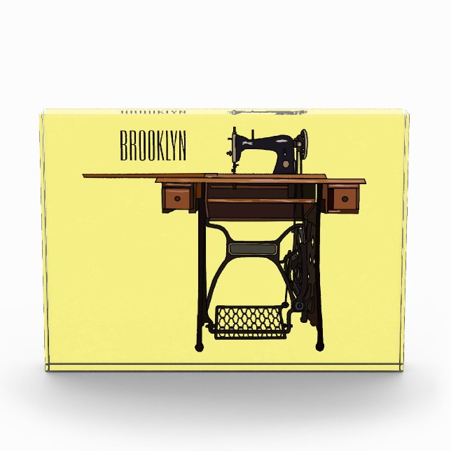 Sewing machine cartoon illustration  photo block (Front)