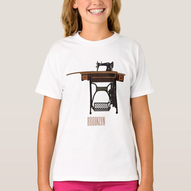 Sewing machine cartoon illustration  T-Shirt (Front)