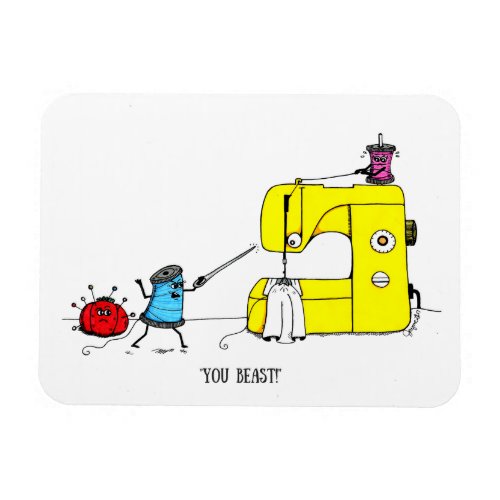 Sewing Machine Cartoon Magnet