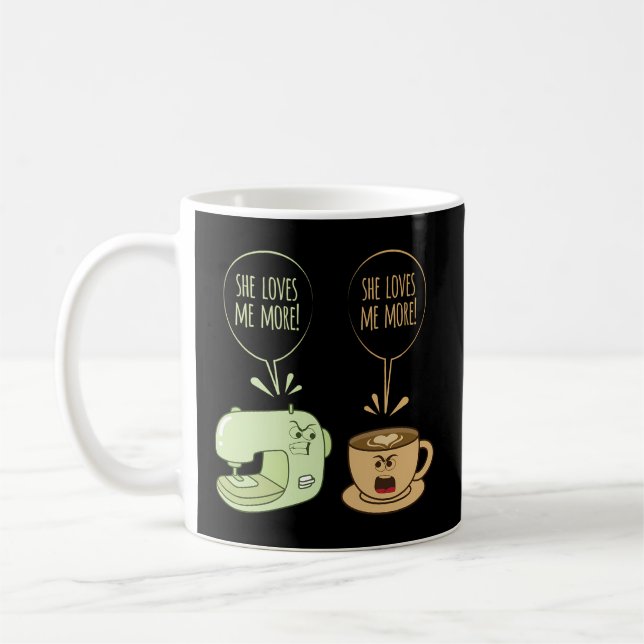 Sewing Machine Coffee Sew Quilting Seamstress Sewe Coffee Mug (Left)