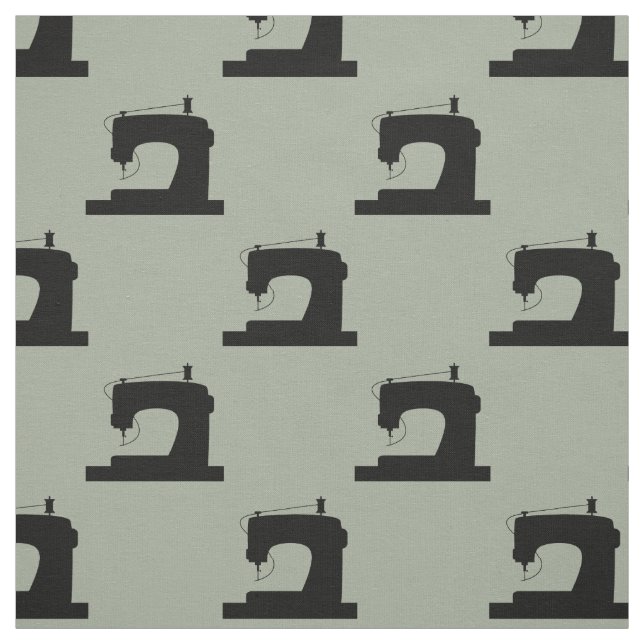 Sewing Machine Crafts Black Fabric (Swatch)