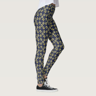 Sewing Machine Crafts Gold + Midnight Blue Leggings