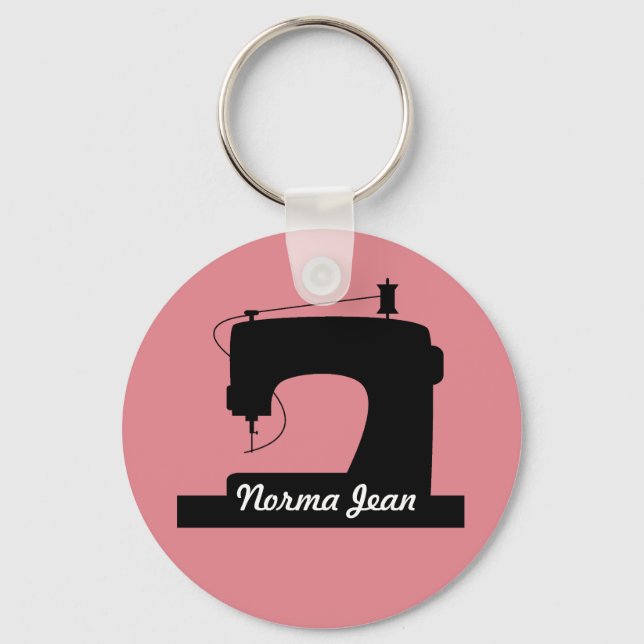 Sewing Machine Custom Color/Text Light Keychain (Front)