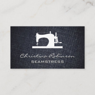 Sewing Machine   Denim Business Card