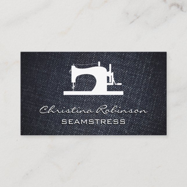 Sewing Machine | Denim Business Card (Front)