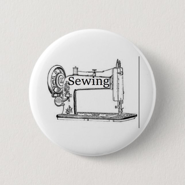 Sewing Machine Design Button (Front)