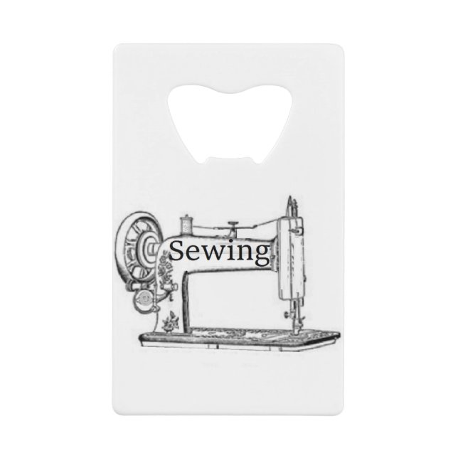 Sewing Machine Design Credit Card Bottle Opener (Front)