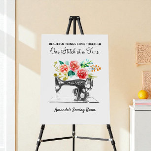 Sewing Machine Dressmaker Crafter Quote Foam Board