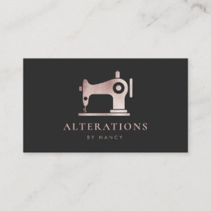 Sewing Machine Elegant Rose Gold Glitter Business Card