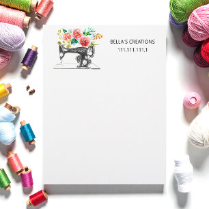 Sewing Machine Floral Business Letterhead