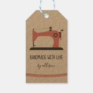 sewing machine garment tag label rustic chic