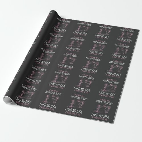 Sewing Machine Hobby Handcrafting Needle Love Wrapping Paper