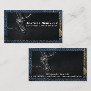 Sewing Machine Jeans Stitching Business Card