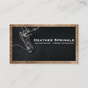 Sewing Machine Leather Border Business Card