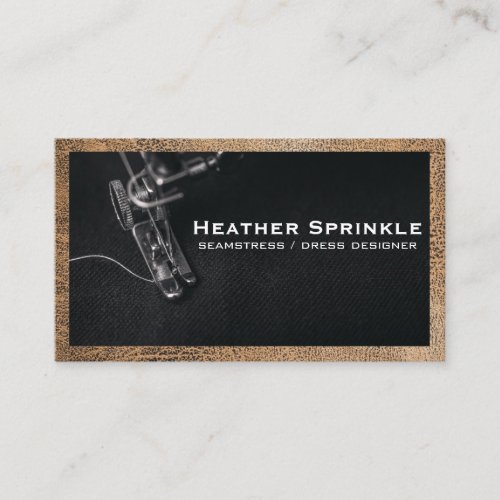 Sewing Machine  Leather Border Business Card