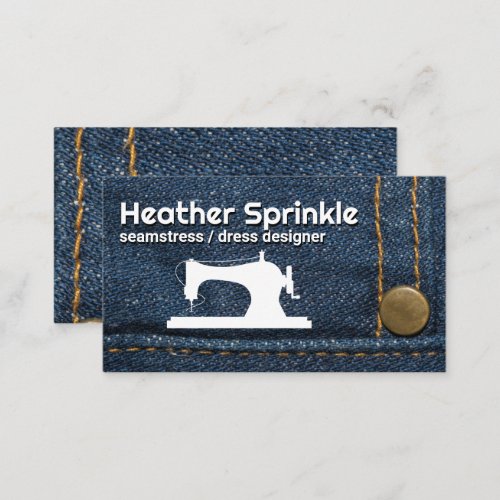 Sewing Machine Logo  Jeans  Stitching Business Card