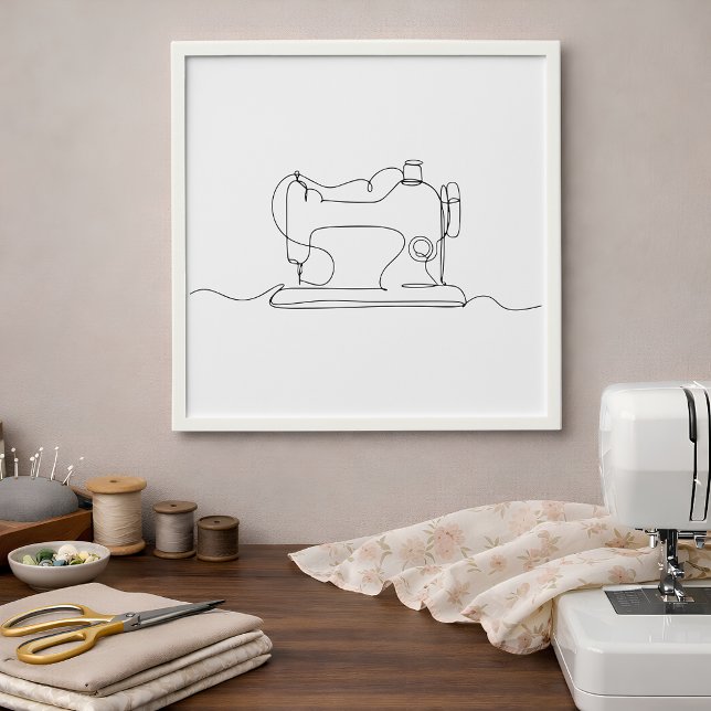 Sewing Machine Minimalist Wall Art Print Tile (Creator Uploaded)