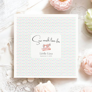 Sewing Machine Pastel Stitch Vintage Baby Shower Napkins