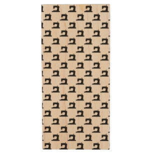 Sewing Machine Pattern Crafts Wood USB Flash Drive