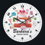 Sewing Machine Personalizable Wall Clock<br><div class="desc">A unique sewing room personalizable decorative wall clock.
A great addition to any home. Also makes a great gift idea.</div>
