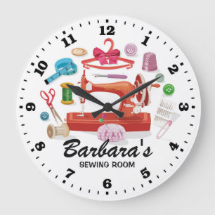 Sewing Machine Personalizable Wall Clock