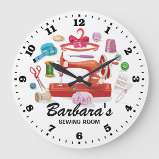Sewing Machine Personalizable Wall Clock