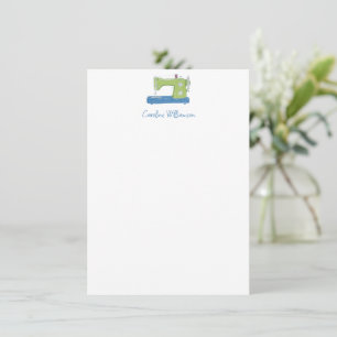 Sewing Machine Personalized Stationery Gift Sewer Note Card