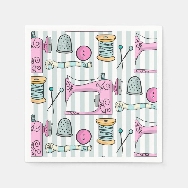Sewing Machine - Pink Crafts Sew Napkins (Front)