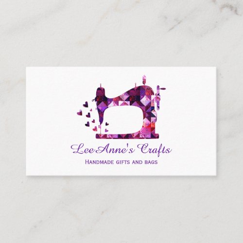 Sewing Machine Purple Craft Business Card