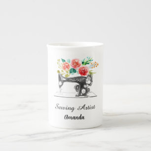 Sewing Machine Quilter Crafter Dressmaker Bone China Mug