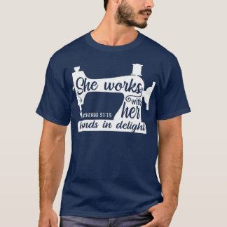 Sewing Machine Quilting Crocheting Faith Jesus God T-Shirt
