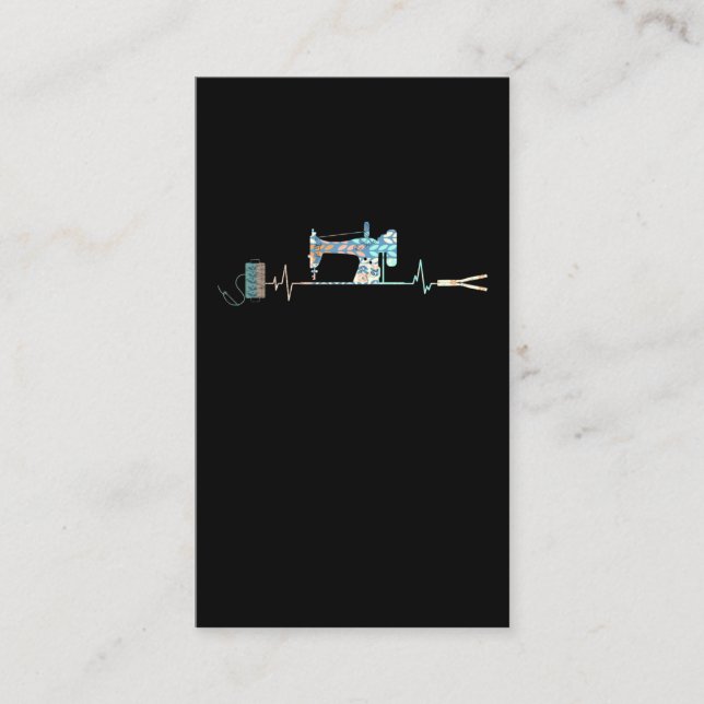 Sewing Machine Quilting Heartbeat Business Card (Front)
