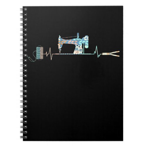 Sewing Machine Quilting Heartbeat Notebook