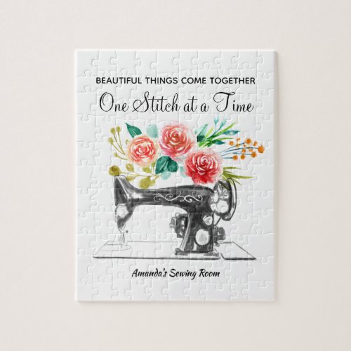 Sewing Machine Quote Tailor Black White Puzzle