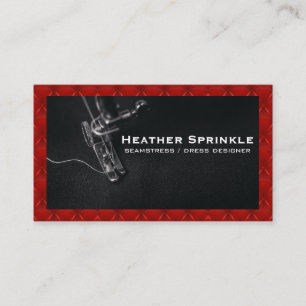 Sewing Machine Red Upholstered Padding Business Card