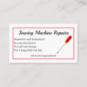 Sewing Machine Repairs Business Card