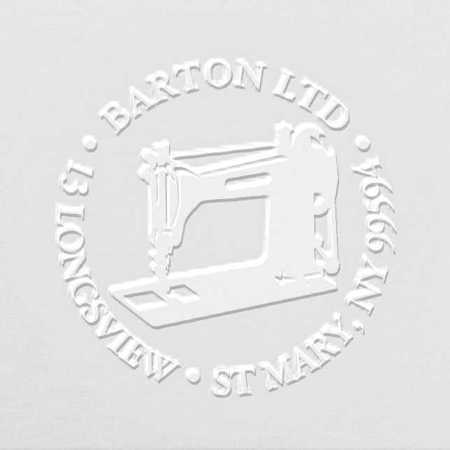 sewing machine ROUND RETURN ADDRESS fancy envelope Embosser (Design)