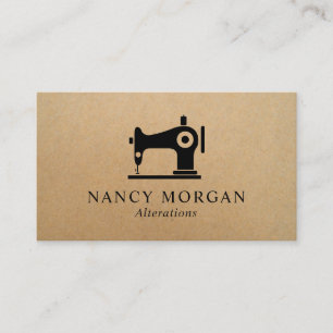 Sewing Machine Rustic kraft Business Card