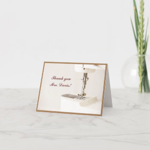 Sewing Machine Science Teacher Appreciation Day Letterpress Thank You Card