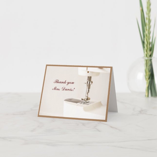 Sewing Machine  Science Teacher Appreciation Day  Letterpress Thank You Card (Front)