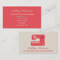 Sewing Machine Seamstress Tailor Business Card