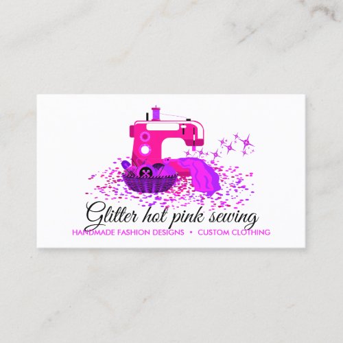 Sewing Machine Seamstress Tailor Pink Business Card
