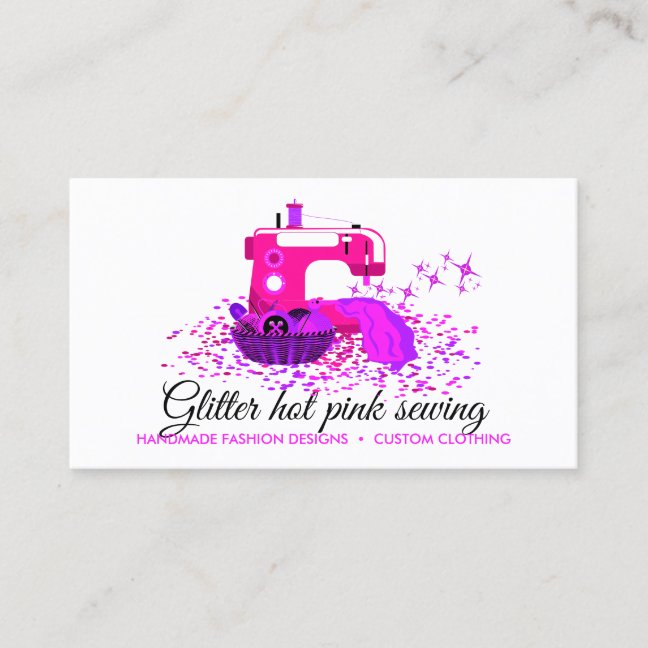 Sewing Machine Seamstress Tailor Pink Business Card